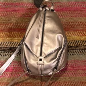 💥NEW MARK DOWN💥 Silver Handbag Backpack NWT